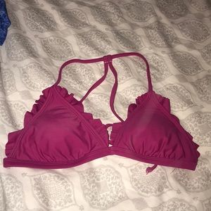 Pink Ruffle Bikini Top